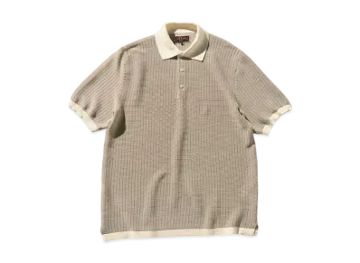 BEAMS Knit Polo WASHI 2 Tone "OffWhite"