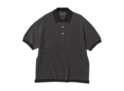 BEAMS Knit Polo WASHI 2 Tone "Black"