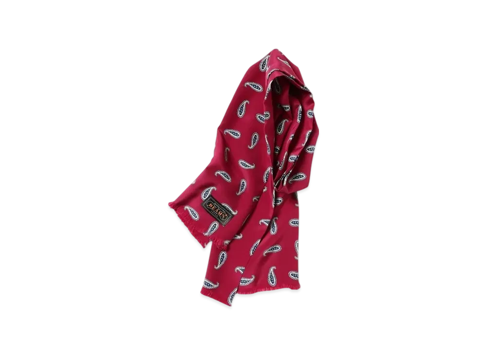 BEAMS Paisley Print Scarf "Red"