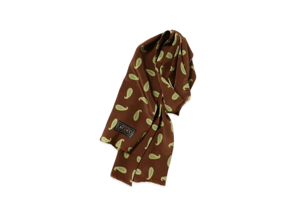 BEAMS Paisley Print Scarf "Brown"