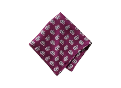 BEAMS Big Paisley Print Silk Handkerchief "Wine"