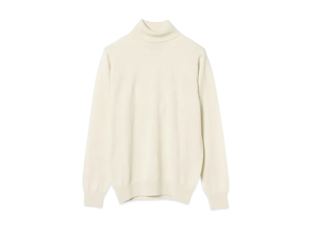 BEAMS Gim10 Gauge Cashmere Turtleneck "Kinari"