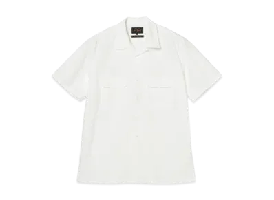 BEAMS Open Collar Short Sleeve Peruvian Pima "White"