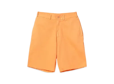 BEAMS Plain Front Shorts Cut Off Twill Garment Dye "Orange"