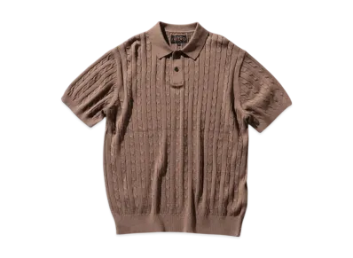 BEAMS Knit Polo Cable "Brown"