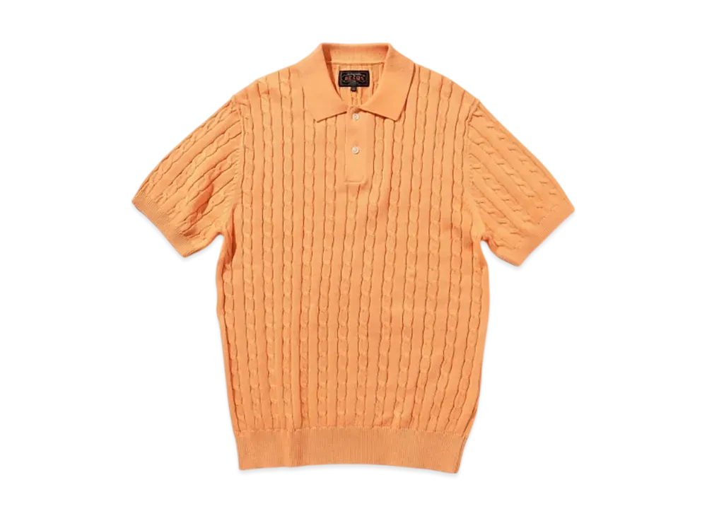 BEAMS Knit Polo Cable "Orange"