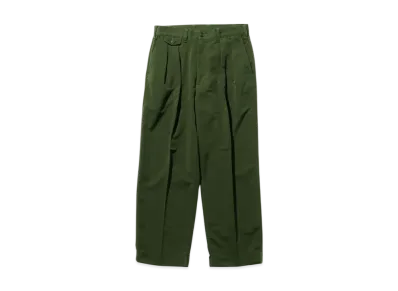 BEAMS 2 Pleats Trousers PE Twill "Green"