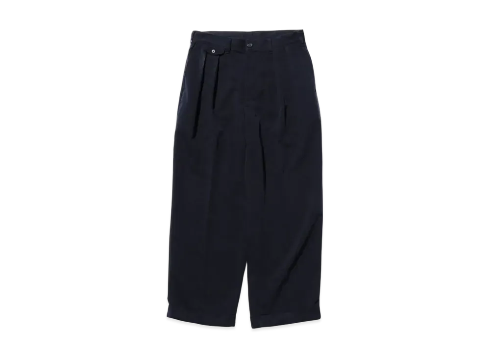BEAMS 2 Pleats Trousers PE Twill "Navy"