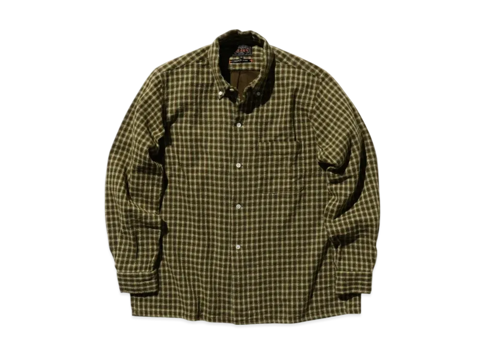 BEAMS Open B.D. Panama Check Double Face "Brown"