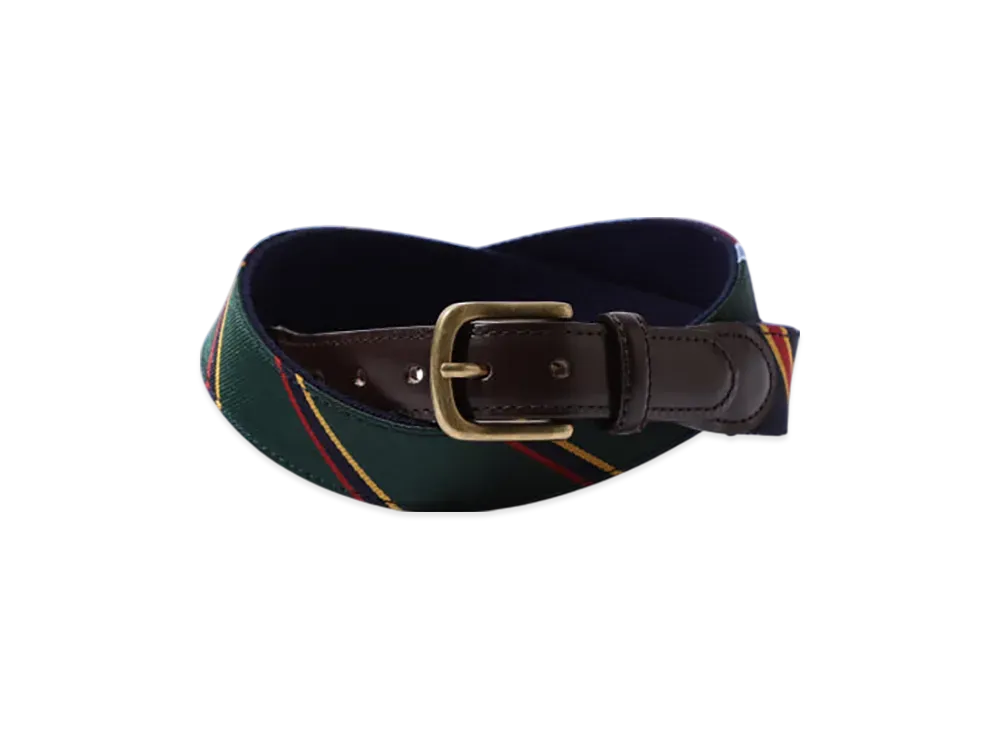 BEAMS Leather Tab Ribbon Belt "Panel"