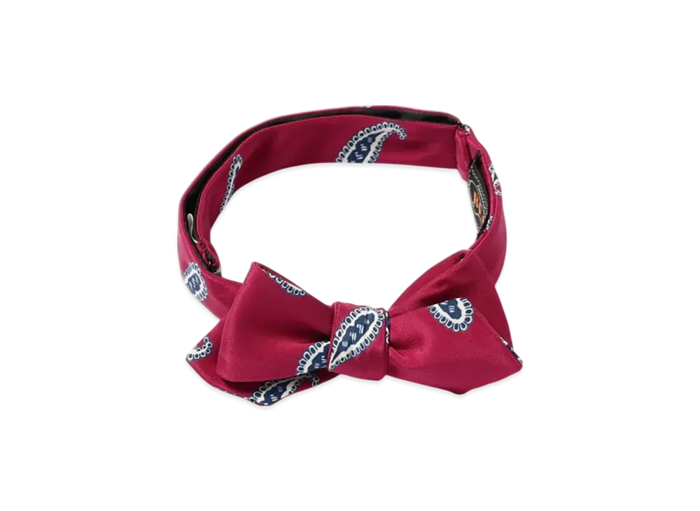 BEAMS Silk Bow Tie Paisley Print "Red"