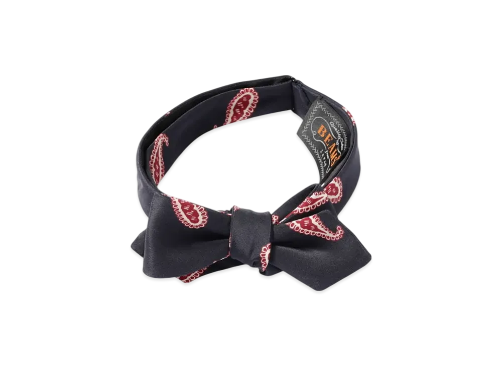 BEAMS Silk Bow Tie Paisley Print "DarkNavy"