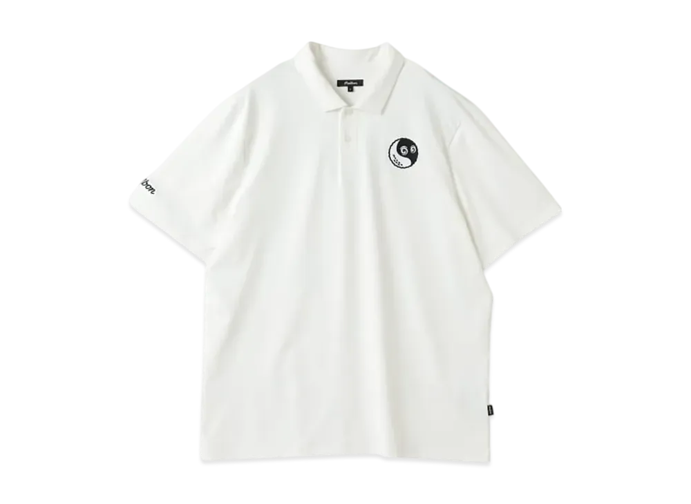 BEAMS x MALBON GOLF Exclusive Ying Yang Logo Polo Shirt "White"
