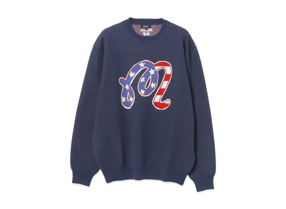 BEAMS x MALBON GOLF Exclusive Ny Logo Crew Neck Knit "Navy"