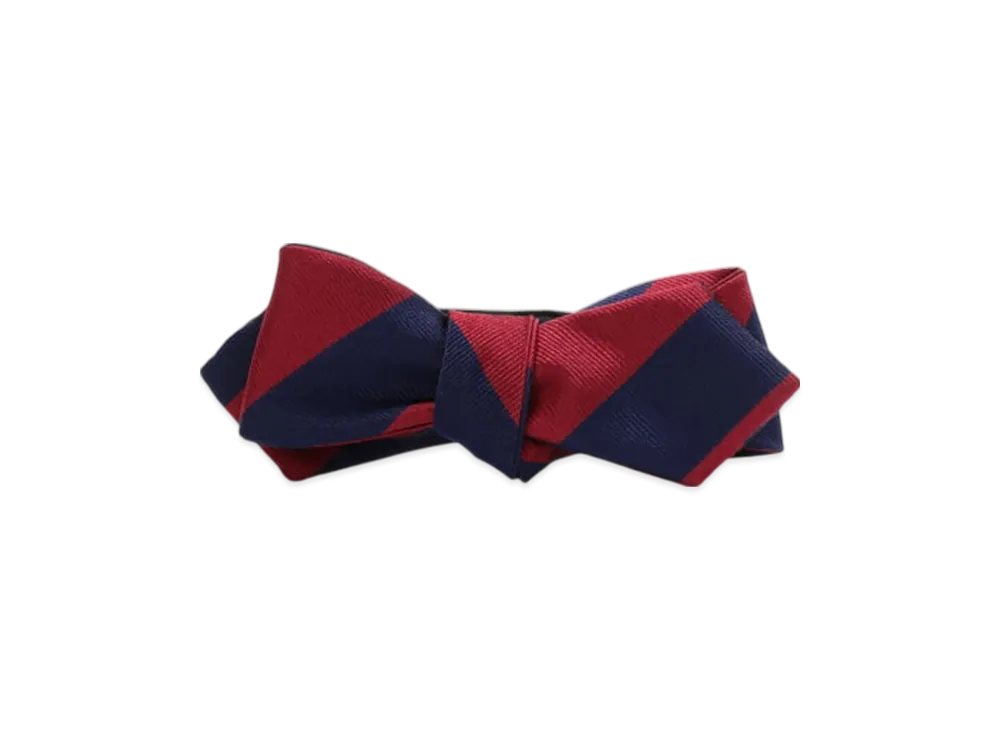 BEAMS Silk Bow Tie Regimental Stripe "Wine"
