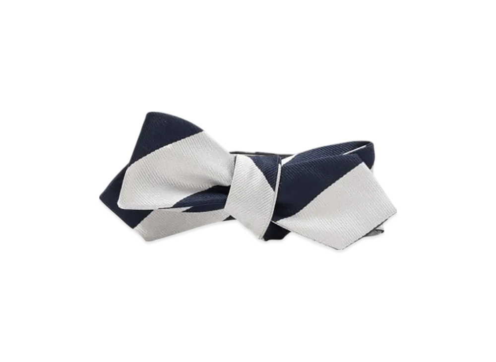 BEAMS Silk Bow Tie Regimental Stripe "LightGray"