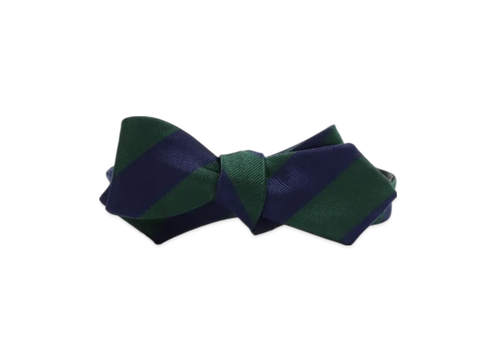 BEAMS Silk Bow Tie Regimental Stripe "Green"