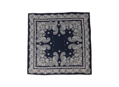 BEAMS Pocket Chief Silk Bandana "Navy"