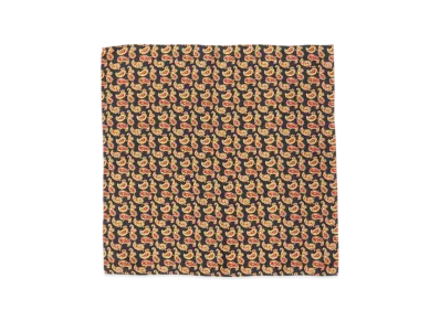 BEAMS Pocket Chief Silk Hopsack Paisley Print "Blue"