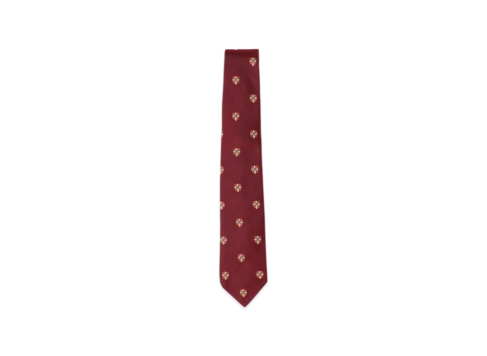 BEAMS Silk Tie Crest Shield "Burgundy"