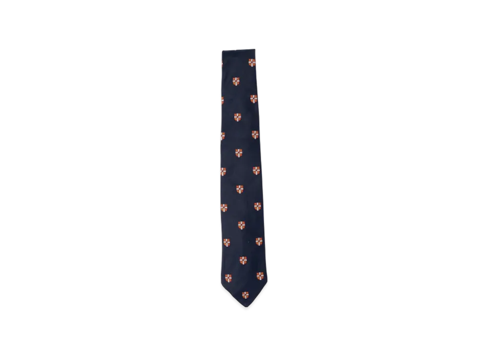 BEAMS Silk Tie Crest Shield "Navy"