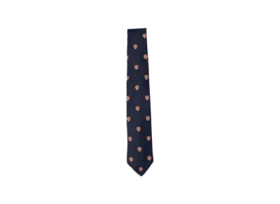 BEAMS Silk Tie Crest Shield "Navy"