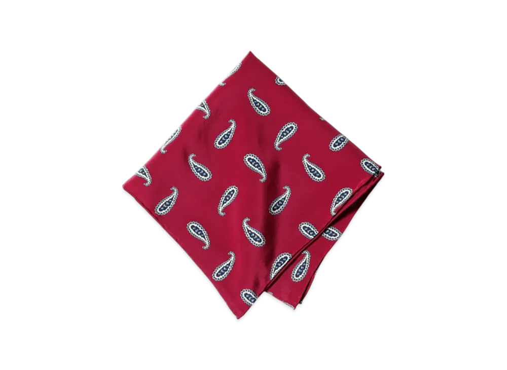 BEAMS Pocket Chief Paisley Print "Red"