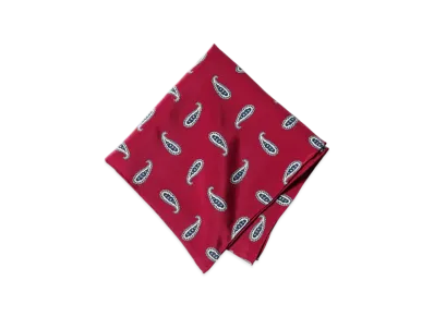 BEAMS Pocket Chief Paisley Print "Red"