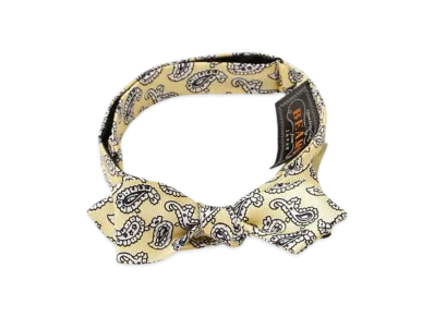 BEAMS Silk Bow Tie Paisley Print "Yellow"