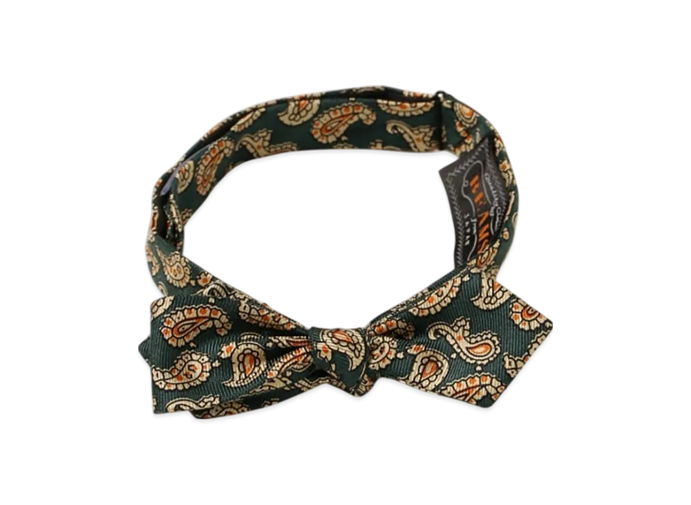 BEAMS Silk Bow Tie Paisley Print "Navy"