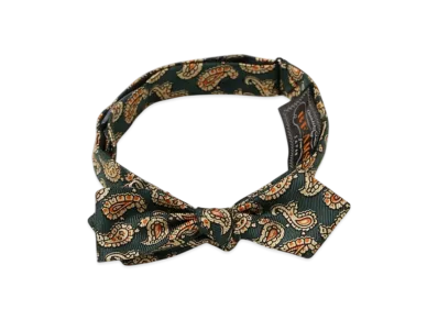 BEAMS Silk Bow Tie Paisley Print "Navy"