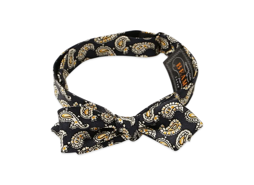 BEAMS Silk Bow Tie Paisley Print "Green"