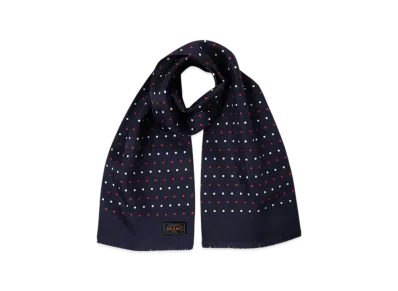BEAMS Silk Stole Dot Print "Navy"