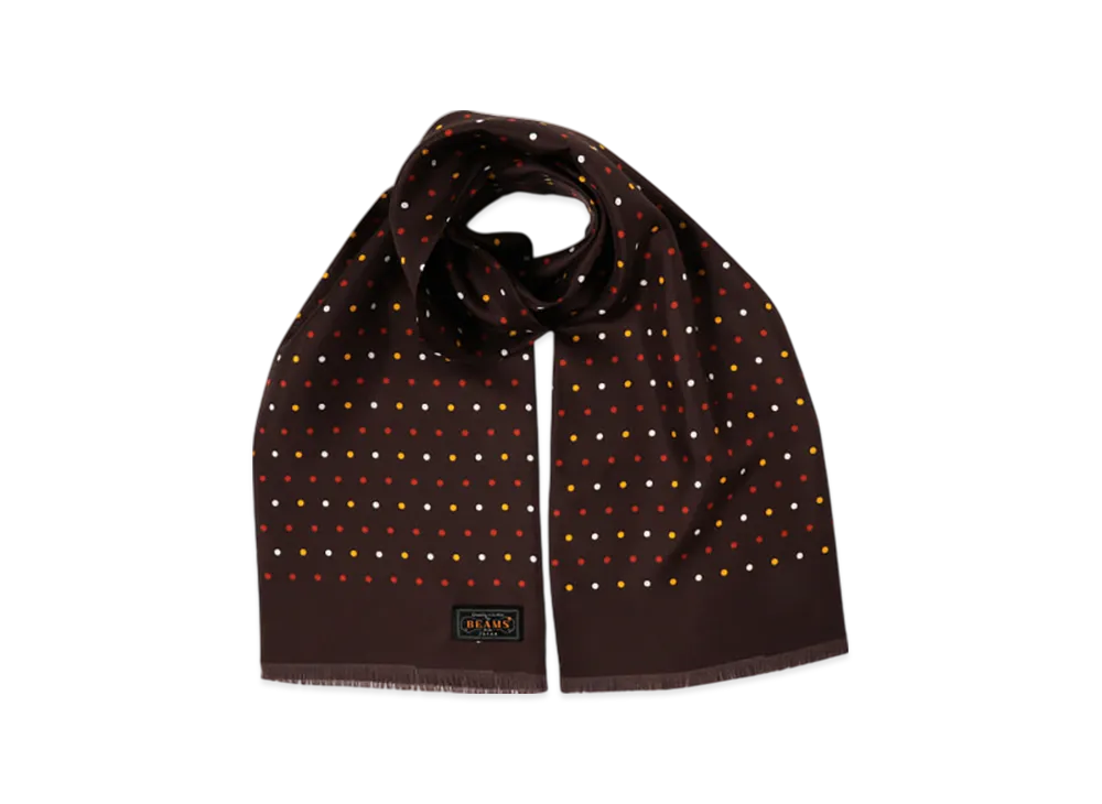 BEAMS Silk Stole Dot Print "Brown"