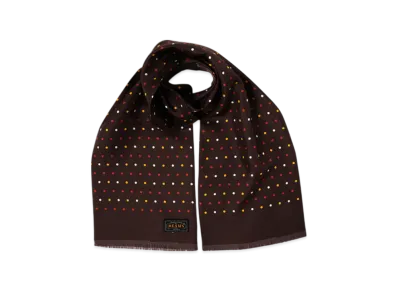 BEAMS Silk Stole Dot Print "Brown"