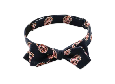 BEAMS Silk Bow Tie Big Paisley Print "Navy"