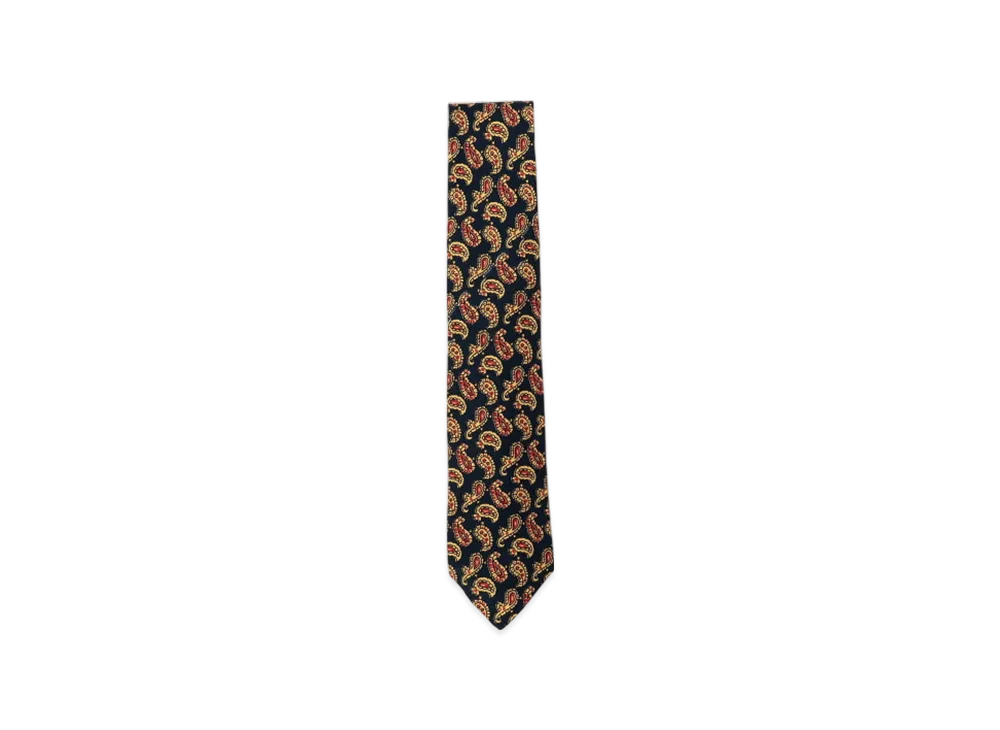 BEAMS Silk Tie Hopsack Paisley Print "Blue"