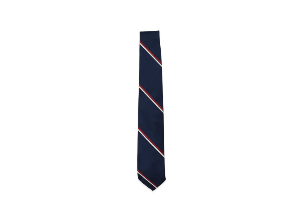 BEAMS Silk Tie Wide Regimental "Navy"