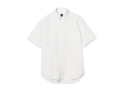 BEAMS Coolmax Oxford Short Sleeve Button Down Shirt "White"