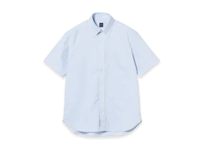 BEAMS Coolmax Oxford Short Sleeve Button Down Shirt "Sax"