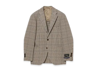 BEAMS Easy Leomaster Mixed Fabric Glen Check Jacket "Brown"