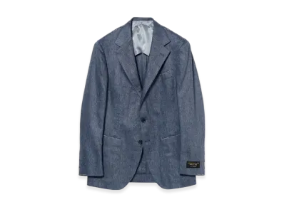 BEAMS Di Pray Silk Herringbone Jacket "Blue"