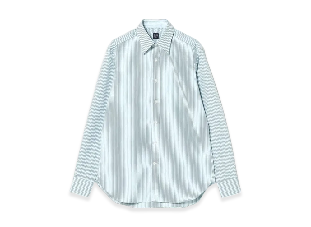 BEAMS London Stripe Cotton Regular Collar Shirt "Blue"