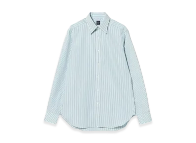 BEAMS London Stripe Cotton Regular Collar Shirt "Blue"