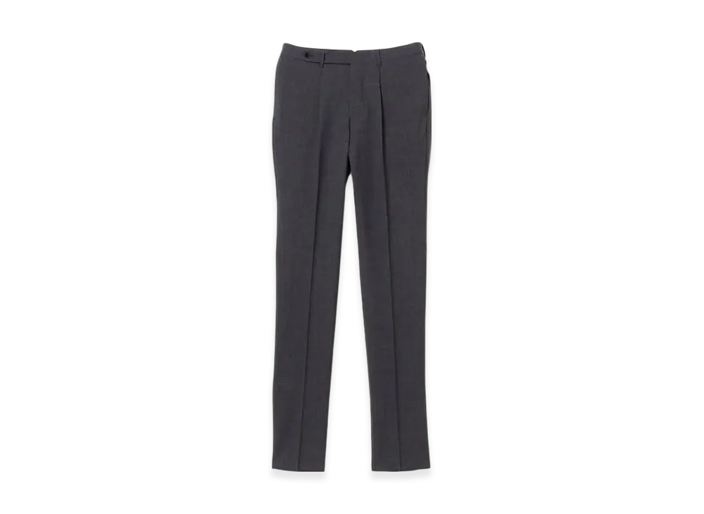 BEAMS Exclusive Fabric Wool Fresco 1 Pleat Slacks "ChacoalGray"