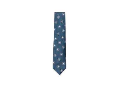 BEAMS Fermo Fossati Silk Fine Print Tie "Petrol"