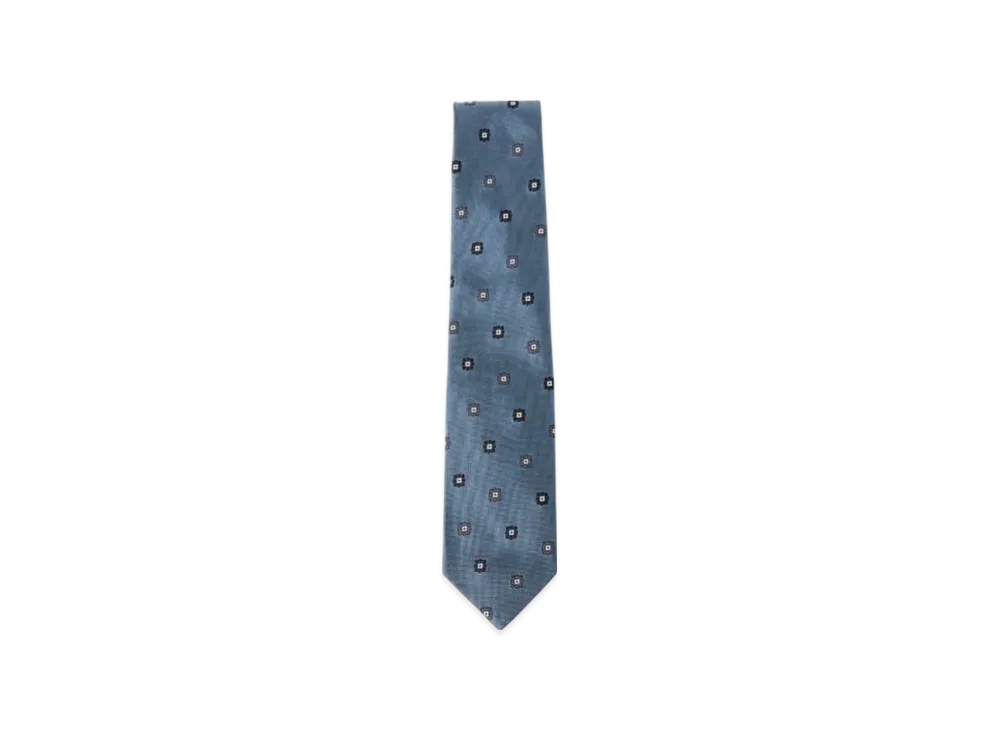 BEAMS Silk Flower Pattern Necktie "Sax"
