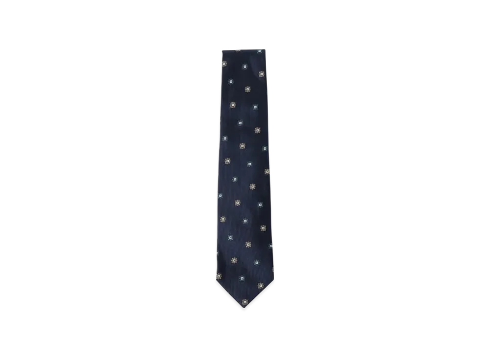 BEAMS Silk Flower Pattern Necktie "Navy"