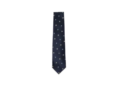 BEAMS Silk Flower Pattern Necktie "Navy"