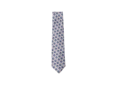 BEAMS Adamley Silk Fine Pattern Print Tie "Gray"